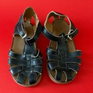 Vintage Children's Navy Leather Sandals